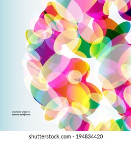 Abstract colorful  background made of transparent elements. Vector.