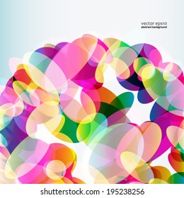 Abstract colorful  background made of transparent elements. Vector.