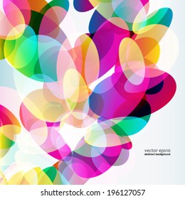 Abstract colorful  background made of transparent elements. Vector.