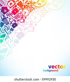 Abstract colorful background. Made from web button