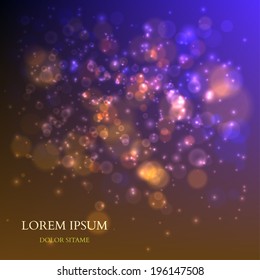 Abstract Colorful Background with Magic Particles. Vector