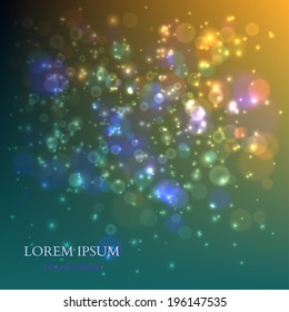 Abstract Colorful Background with Magic Particles. Vector