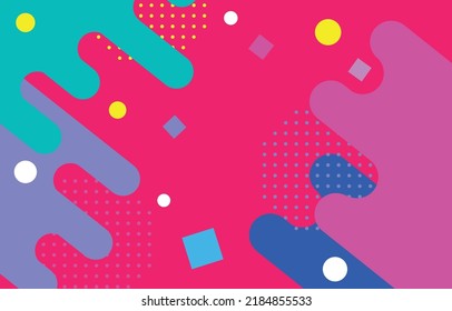 abstract colorful background with Memphis geometric element vector illustration. modern wallpaper for web banner, social media and presentation.