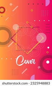 Abstract colorful background in a modern trendy style. Poster with flat different geometric shapes. Banner Design