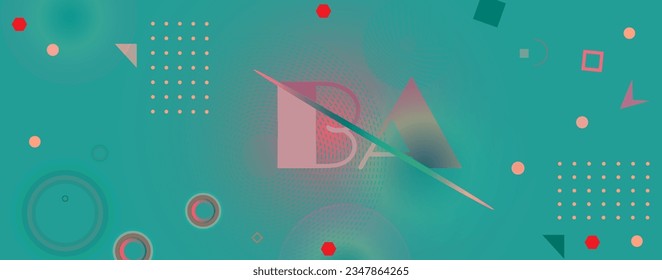 Abstract colorful background in a modern trendy style. Poster with flat different geometric shapes. Banner Design