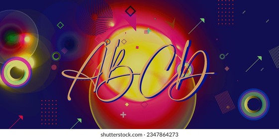 Abstract colorful background in a modern trendy style. Poster with flat different geometric shapes. Banner Design