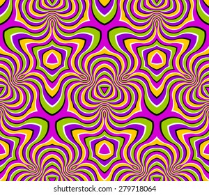 Abstract colorful background (motion illusion). Seamless pattern.