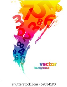 Abstract Colorful  Background With Numbers