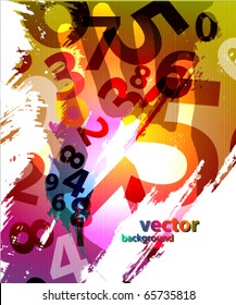 Abstract Colorful Background with numbers