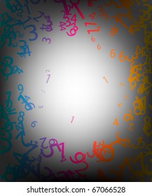 Abstract colorful background with numbers