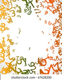 Abstract colorful background with numbers