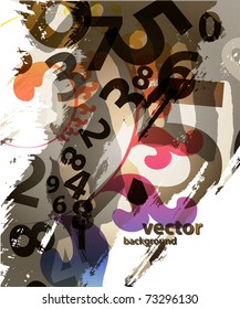Abstract Colorful Background with numbers.