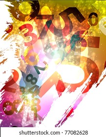 Abstract Colorful Background with numbers