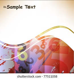 Abstract Colorful Background with numbers