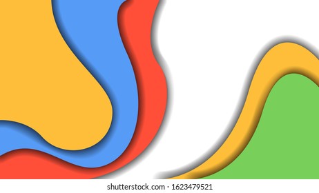Abstract colorful background on paper cut style. Vector illustration .