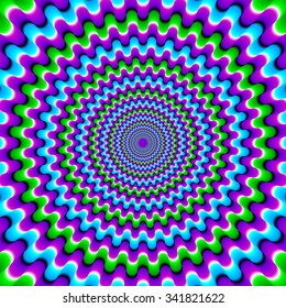 Abstract colorful background with optical expansion illusion