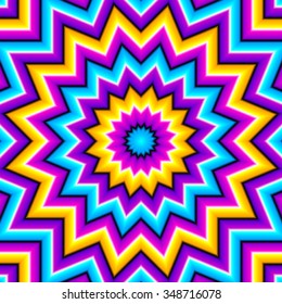 Abstract colorful background with optical expansion illusion