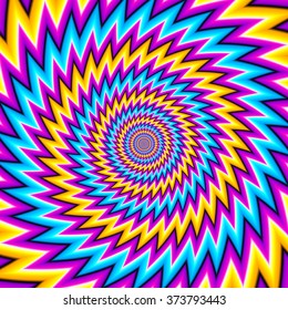 Abstract colorful background with optical expansion illusion