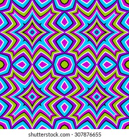 Abstract colorful  background (optical illusion of movement). Seamless pattern.