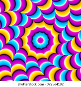 Abstract colorful  background with optical illusion of movement