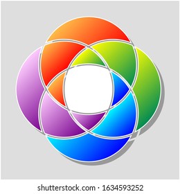 Abstract colorful background with overlapping circles. Vector illustration