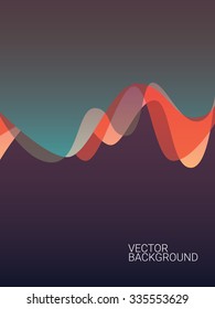 Abstract colorful background with overlay waves. Suitable for website wallpaper, smartphone app or business presentation. Eps10 vector illustration.