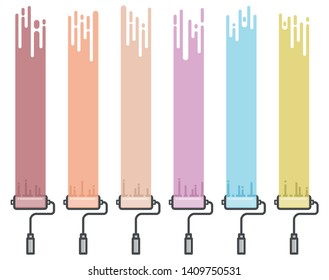 Abstract colorful background with paint roller vector. Beautiful wallpaper in flat style. Modern concept design.