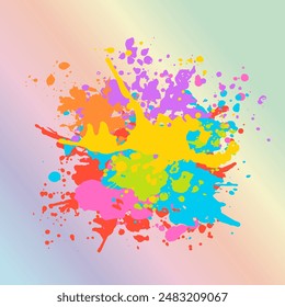 Abstract Colorful background of paint splashes. Paint splash isolated  wallpaper used as wall art for print on shirts etc. Vector Art illustration.