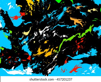  Abstract colorful background with paint strokes, splashes. Vector illustration.