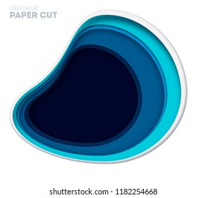 Abstract colorful background with paper curved relief layers. Vector illustration. Material design. Paper cutting poster. Applicable for business banner, flyer, poster, brochure design