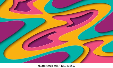 Abstract Colorful Background with Paper Cut Style