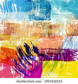 abstract colorful background pattern, with paint strokes and splashes, design template