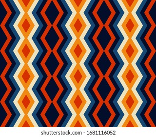 Abstract . colorful background pattern seamless retro 70s. design for pillow, print, fashion, clothing, fabric, gift wrap. Vector.