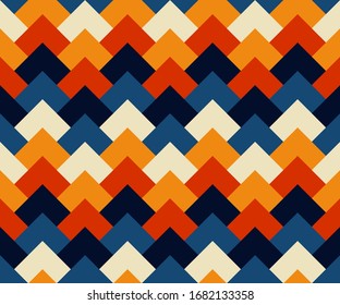 Abstract . Colorful Background Pattern Seamless Retro 70s. Design For Pillow, Print, Fashion, Clothing, Fabric, Gift Wrap. Vector.