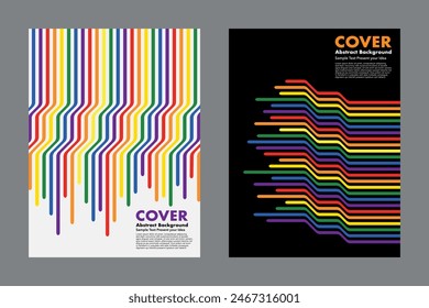 abstract colorful background with rainbow wave, pride mouth, vector geometric graphic design for cover wallpaper business website banner poster, minimalist style 