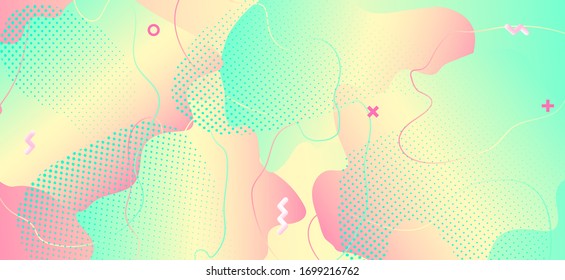 Abstract Colorful Background. Red Memphis Design. Liquid Motion. Contemporary Wallpaper. Green Trendy Elements. Abstract Colorful Poster. Graphic Banner. Pastel Colorful Brochure.
