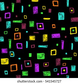 Abstract colorful background. Seamless pattern with geometric shapes in vector.
