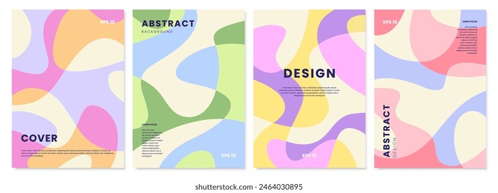 Abstractas conjunto de fondo colorido con Formas orgánicas y fluidas en colores pastel.