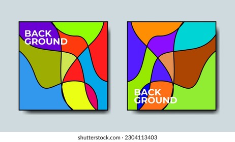 Abstract colorful background set with strong line