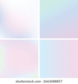 Abstract colorful background set with vibrant gradient waves for modern art design illustration