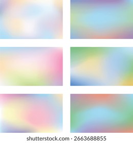Abstract colorful background set for web banners, business cards, and website headers with vibrant wave patterns and bright light textures