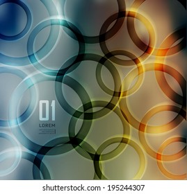 Abstract colorful background.  Shadows. Transparent circle on blur background can be used for banner, step up options,  number options,  web template