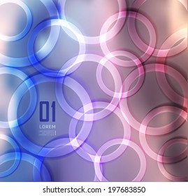 Abstract colorful background.  Shadows. Transparent circle on blur background can be used for banner, step up options,  number options,  web template