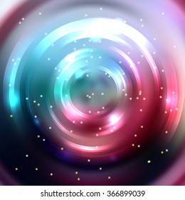 Abstract colorful background, Shining circle tunnel. Elegant modern geometric wallpaper.   Vector  illustration. Red, black, blue colors. 