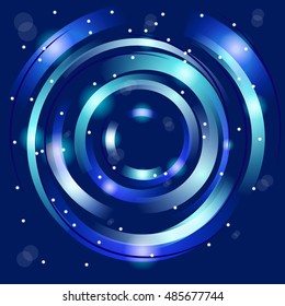 Abstract colorful background, Shining circle tunnel. Elegant modern geometric wallpaper. Vector illustration. 