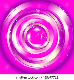 Abstract colorful background, Shining circle tunnel. Elegant modern geometric wallpaper. Vector illustration. 