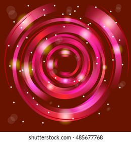 Abstract colorful background, Shining circle tunnel. Elegant modern geometric wallpaper. Vector illustration. 