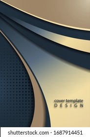 Abstract colorful background of shiny smooth wavy lines and curved shapes. Template for a business project. Vector illustration for your design.