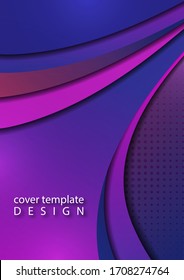 Abstract colorful background of shiny smooth wavy lines and curved shapes. Template for a business project. Vector illustration for your design.