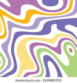 Abstract colorful background. Smooth Flow Abstract Background.Liquid background, funky retro vibe featuring trendy textures.Liquid wavy shape, a futuristic banner.Glowing retro waves vector background